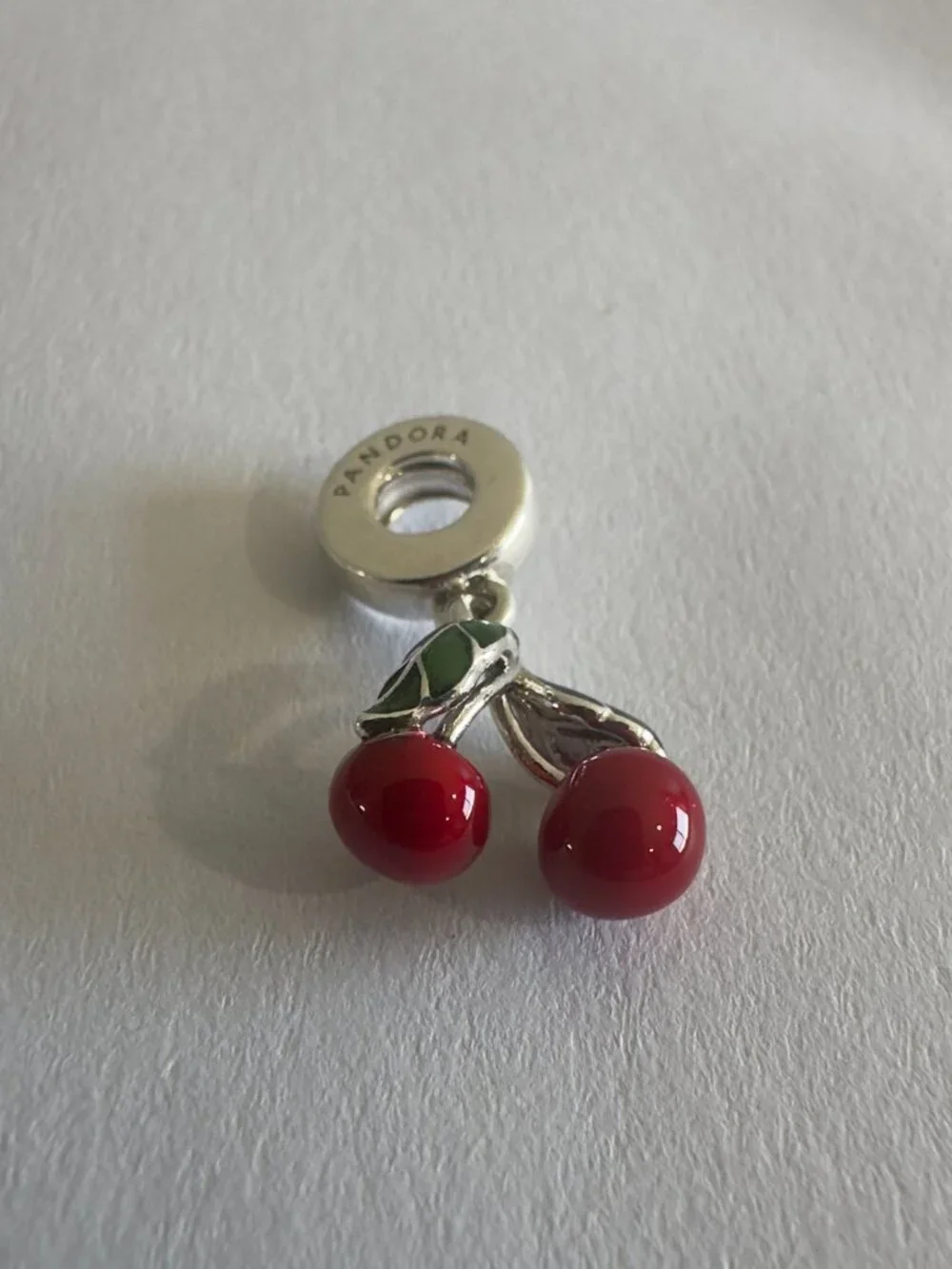 NEW Authentic PANDORA 925 Asymmetrical Red Cherry Fruit Charm 791583C01 - Picture 5 of 5